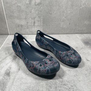 Crocs Kadee Florals Women's Flats 206207 Paisley/Floral/Navy Size 7